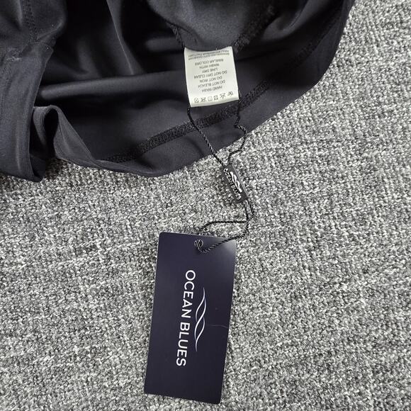 NWT Ocean Blues Women's One Piece Swimsuit Boyshorts Plus Size 3XL Blue Black - Picture 4 of 5